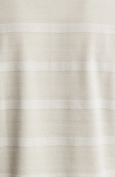 Robert Barakett Rocky Stripe Quarter Zip Cotton Polo In Olive