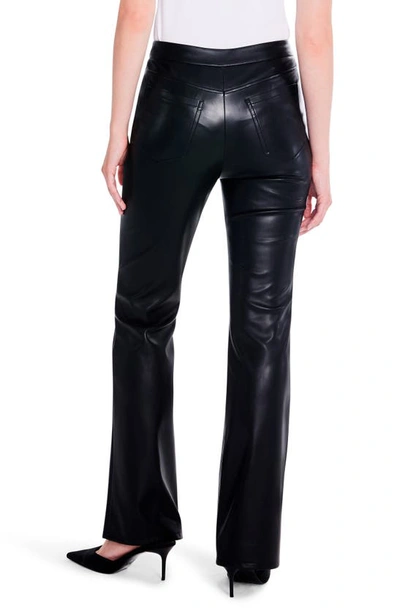 Shop Nic + Zoe Faux Leather Bootcut Pants In Black Onyx