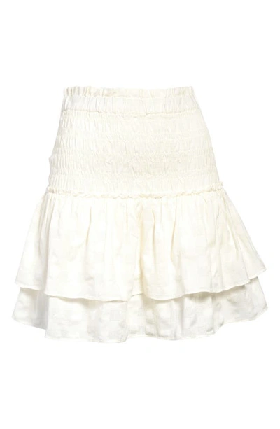 Shop Madewell Smocked Tiered Pull-on Miniskirt In Lighthouse