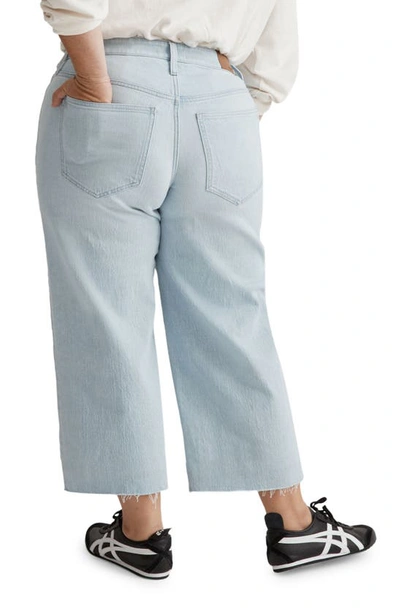 Madewell The Plus Perfect Vintage Wide Leg Raw Hem Crop Jeans In Ward Wash