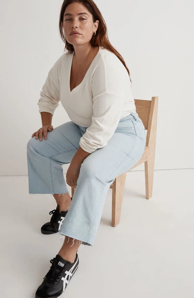 Madewell The Plus Perfect Vintage Wide Leg Raw Hem Crop Jeans In Ward Wash