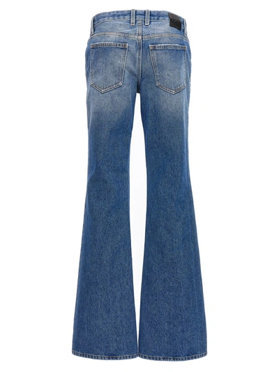 Shop Off-white Flared Logo Jeans In Blue