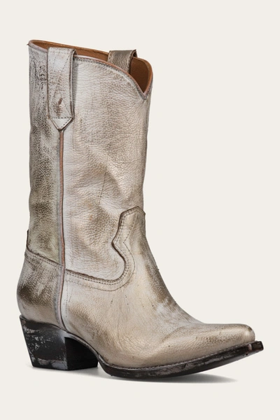 Shop The Frye Company Frye Sacha Mid Pull On Western Boots In Lt Gold