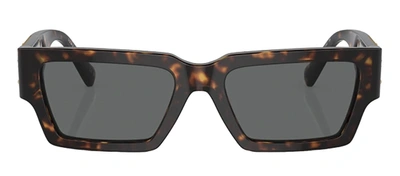 Shop Versace 0ve4459 108/87 Rectangle Sunglasses In Grey