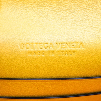 Shop Bottega Veneta Intrecciato Yellow Leather Wallet  ()
