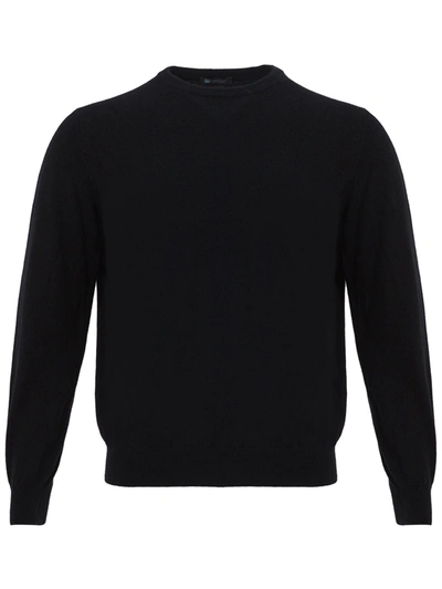 Shop Colombo Elegant Black Round Neck Cashmere Men's Sweater