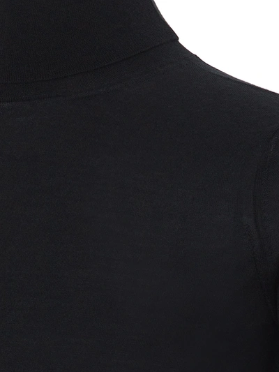 Shop Colombo Elegant Black Cashmere Silk Blend Men's Sweater