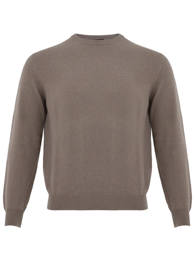 Shop Colombo Dove Grey Round Neck Cashmere Men's Sweater