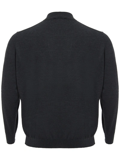 Shop Colombo Elegant Dark Grey Cashmere Silk Men's Sweater