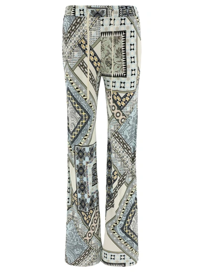 Shop Etro Jogging Trousers With Patchwork In Blue