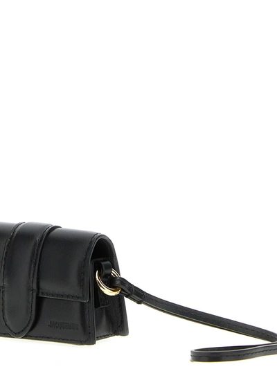 Jacquemus Black Le Porte Bambino Leather Airpod Case In Black