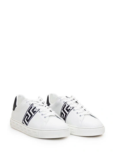 Shop Versace Greek Sneaker In White