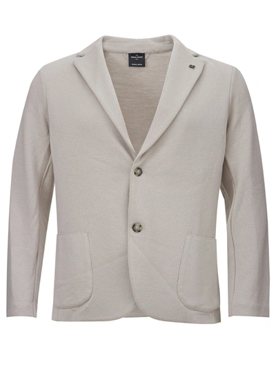 Shop Gran Sasso Grey Wool Two Buttons Jacket