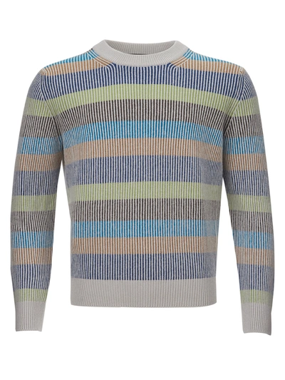 Shop Gran Sasso Multicolor Round Neck Cashmere Sweater