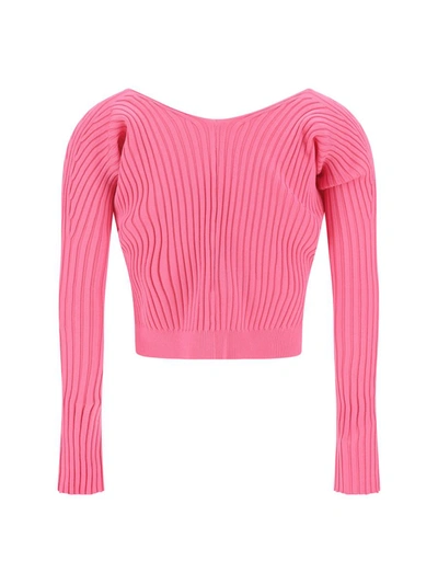 Shop Jacquemus Knitwear In Neon Pink