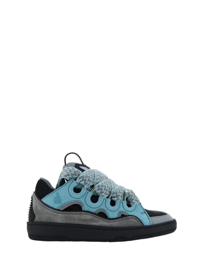 Shop Lanvin Sneakers In Light Blue/anthracite