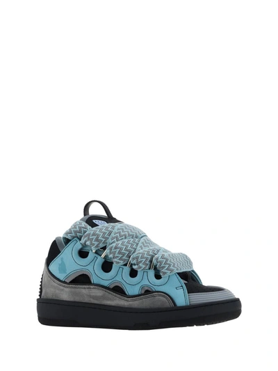 Shop Lanvin Sneakers In Light Blue/anthracite