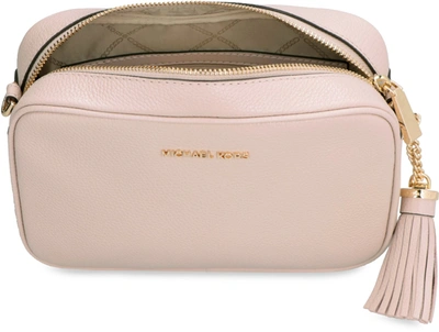 Shop Michael Michael Kors Michael Kors Jet Set Leather Camera Bag In Pale Pink