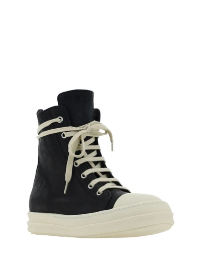 Shop Rick Owens Sneakers In Black/milk/milk