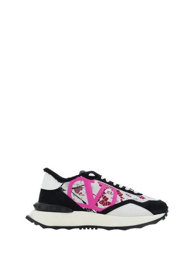 Shop Valentino Garavani Sneakers In Nero/rose Quartz/ivory