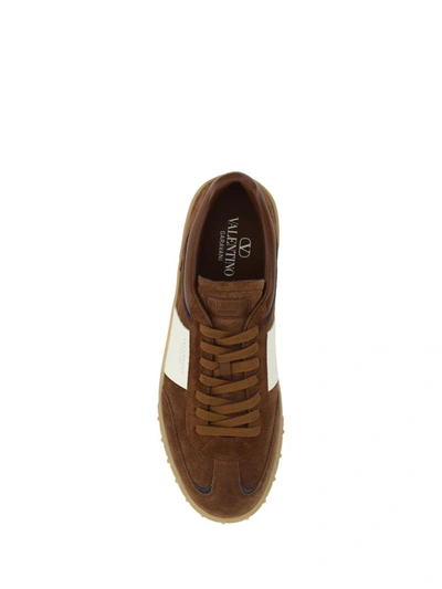Shop Valentino Garavani Sneakers In Chocolate Brown-cb/ivory-grigio-wor
