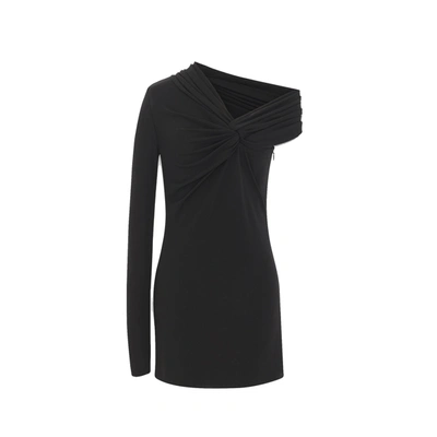 Saint Laurent One-shoulder Dress In Crepe Jersey In Black