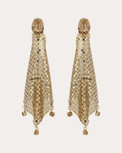 Shop Rabanne Women's Crystal Mesh Drop Earrings In Gold