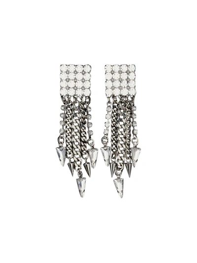 Shop Alessandra Rich Earrings In Cry/silver