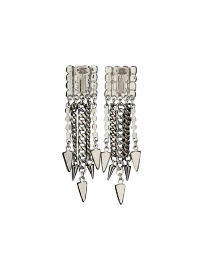 Shop Alessandra Rich Earrings In Cry/silver
