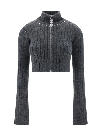 Shop Alessandra Rich Knitwear In Grey Melange