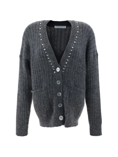 Shop Alessandra Rich Knitwear In Grey Melange