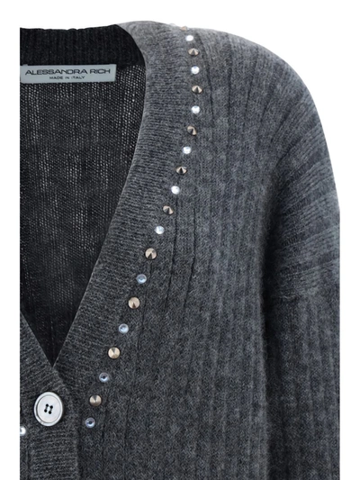 Shop Alessandra Rich Knitwear In Grey Melange