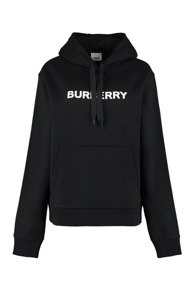 Shop Burberry Printed Hoodie In Black