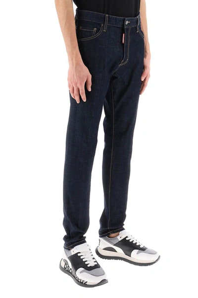 Shop Dsquared2 Cool Guy Jeans In Dark Rinse Wash In Blue