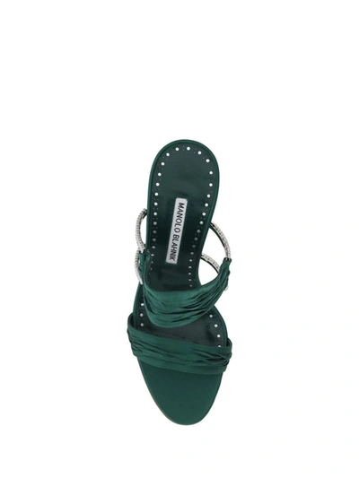 Shop Manolo Blahnik Sandals In Dgrn