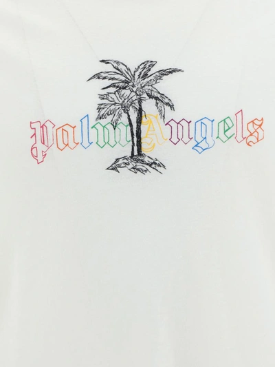 Shop Palm Angels T-shirts In White Blac