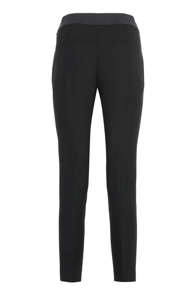 Shop Peserico Stretch Gabardine Cigarette Trousers In Black