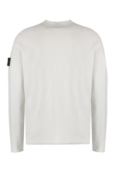Shop Stone Island Wool-blend Crew-neck Sweater In Grey