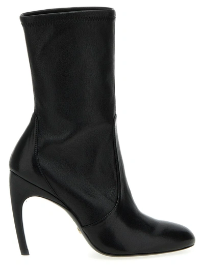 Shop Stuart Weitzman Lux Curl Ankle Boots In Black