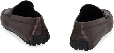 Tod's City Gommino Leather Loafers In Brown