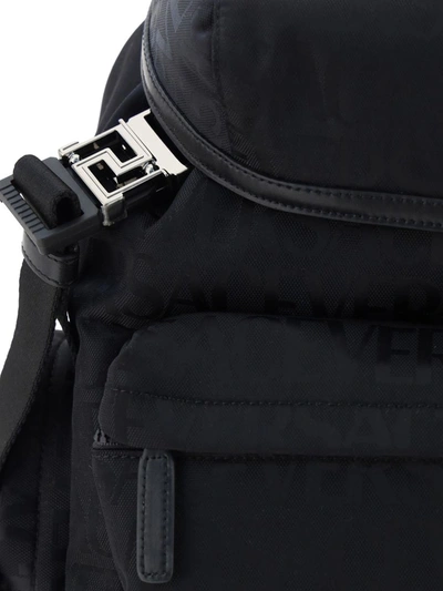 Shop Versace Backpacks In Nero-rutenio