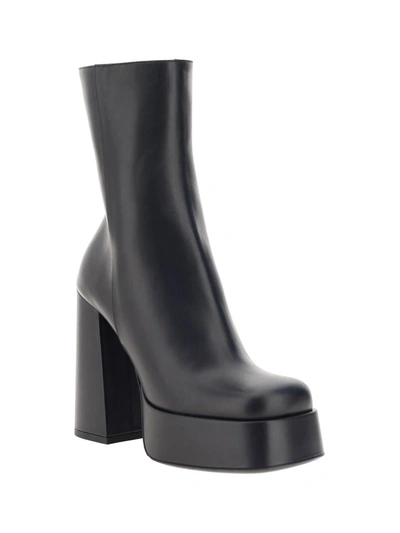 Shop Versace Boots In Nero+oro