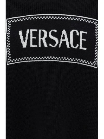 Shop Versace Knitwear In Nero+bianco