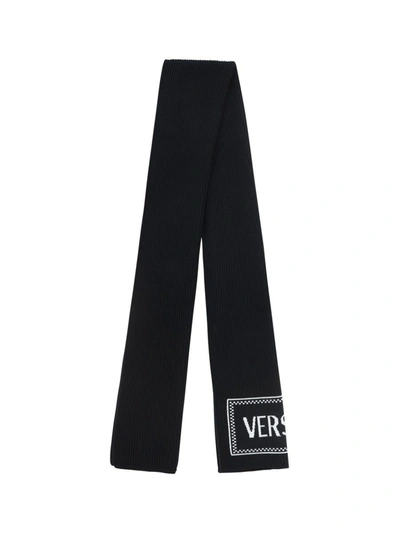 Shop Versace Scarves In Nero+bianco