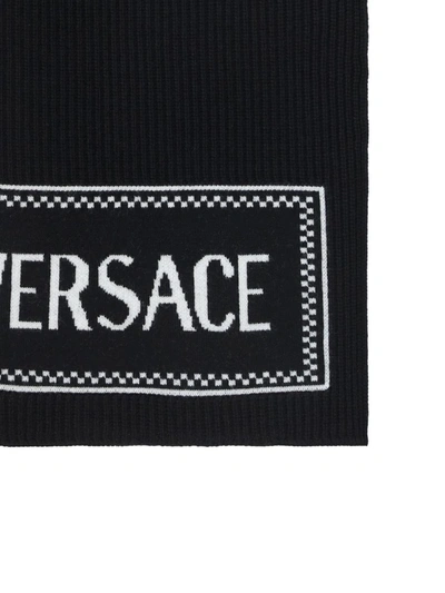Shop Versace Scarves In Nero+bianco