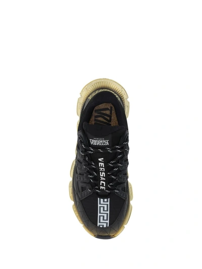 Shop Versace Sneakers In Nero+oro