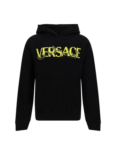 Shop Versace Sweatshirts In Nero