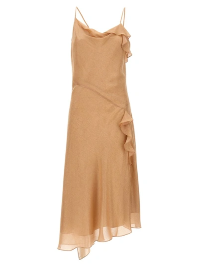 Victoria beckham asymmetric ruffle dress cheap