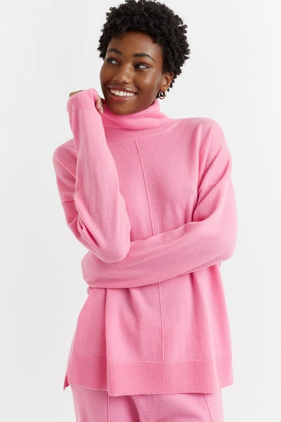 Shop Chinti & Parker Uk Flamingo-pink Wool-cashmere Rollneck Sweater