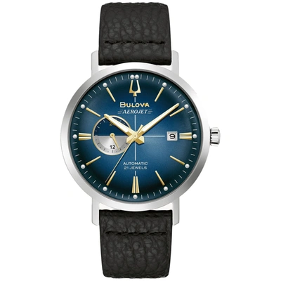 Shop Bulova Men's Aerojet Blue Dial Watch In Silver